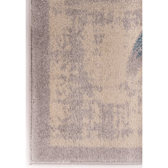 Ebern Designs Criddle Performance Teal/Yellow Rug & Reviews Wayfair